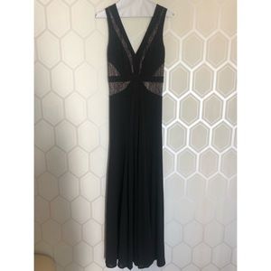 BCBG Sleeveless Black with Nude Lace Gown